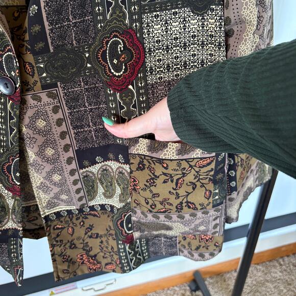 Vtg Y2K Fashion Bug Patchwork Maximalist Paisley Bohemian Blazer Jacket 18/20 - Picture 5 of 9